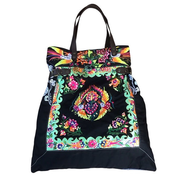 Wabags Handbags - Wabags Boho Embroidered Large Tote